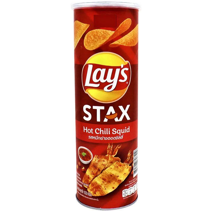 Lay’s Stax Hot Chili Squid (103g) (Thailand)