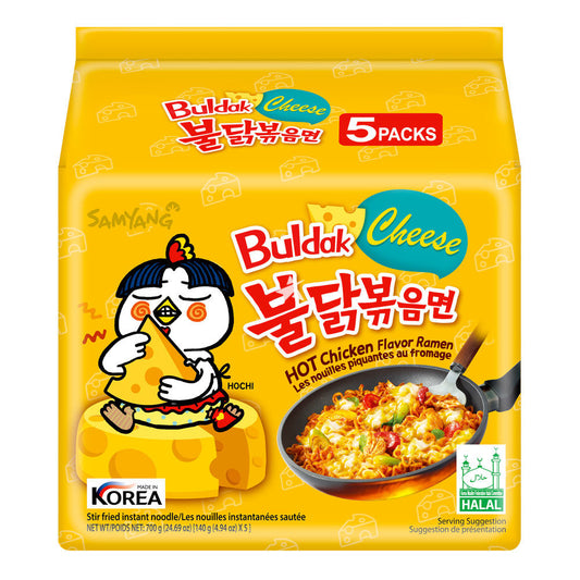 Samyang Buldak Hot Chicken Cheese Ramen Noodles (130g) (5 Pack)