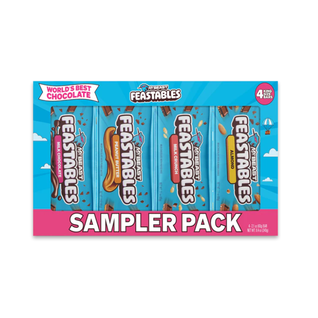 Feastables Sampler Pack New Packaging (4 King Size Bars) (USA)